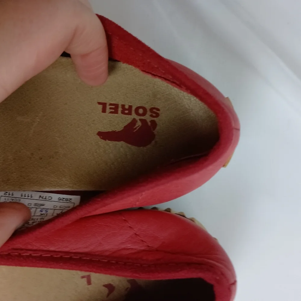 Sorel Women's‎ Red Leather Boho Casual Summer Lightweight Preppy Flats (#1)